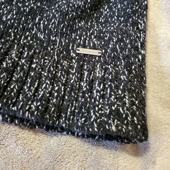 💕 NEW! Eddie Bauer Lounge Around open-front cardigan black/white L $90 NWT - Picture 5 of 16